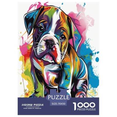 Französische BullHundge Puzzles 1000 Teile Schwer Puzzle Spielzeug Pädagogisches Spiel Impossible Herausforderungsspielzeug Für Erwachsene Und Kinder Ab 12 Jahren 70x50cm/1000pcs von ChengzeTCo